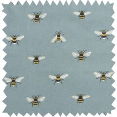 Bees Teal Curtain Fabric